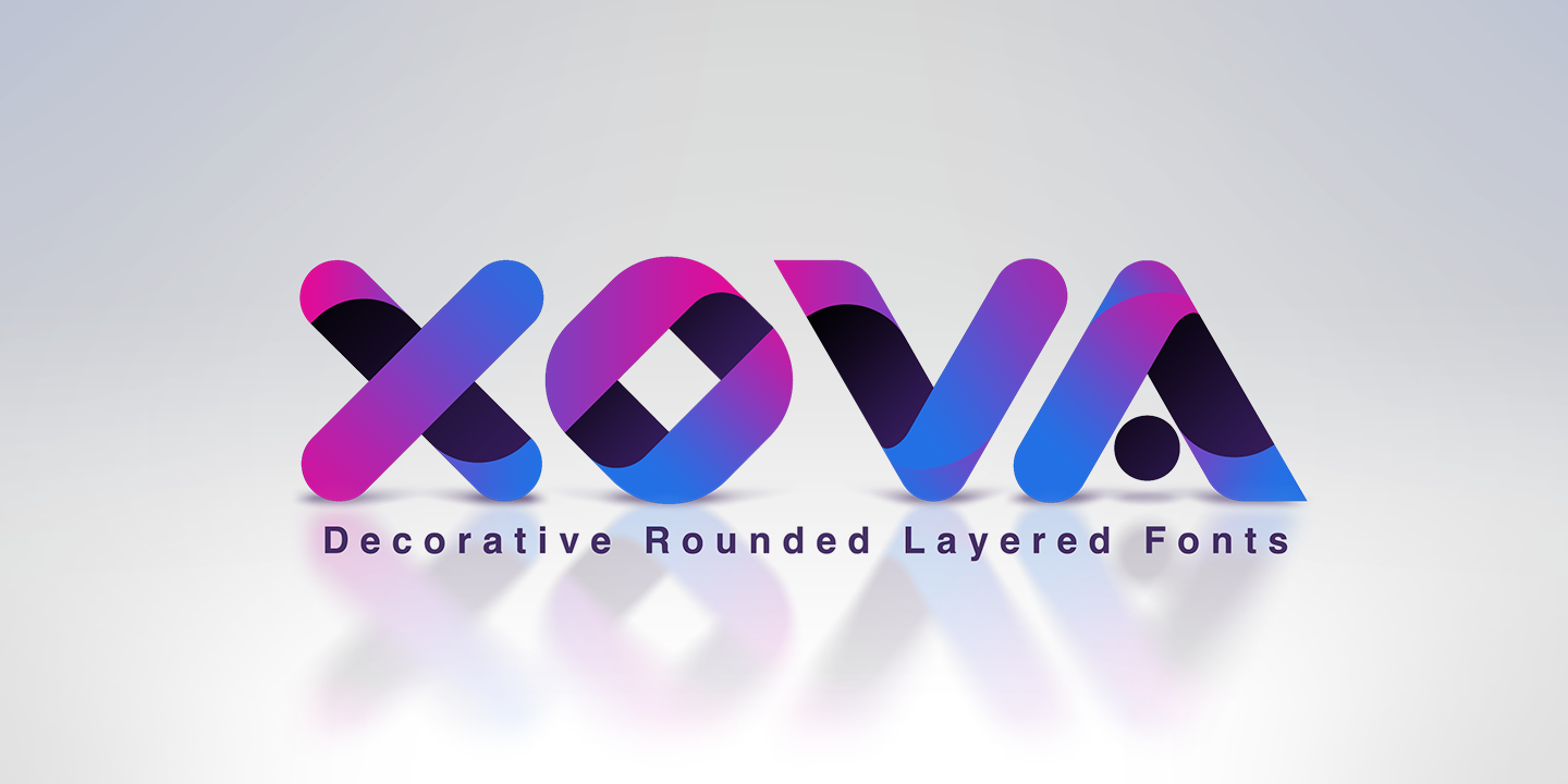 Xova Layered COLOR FOUR Font preview